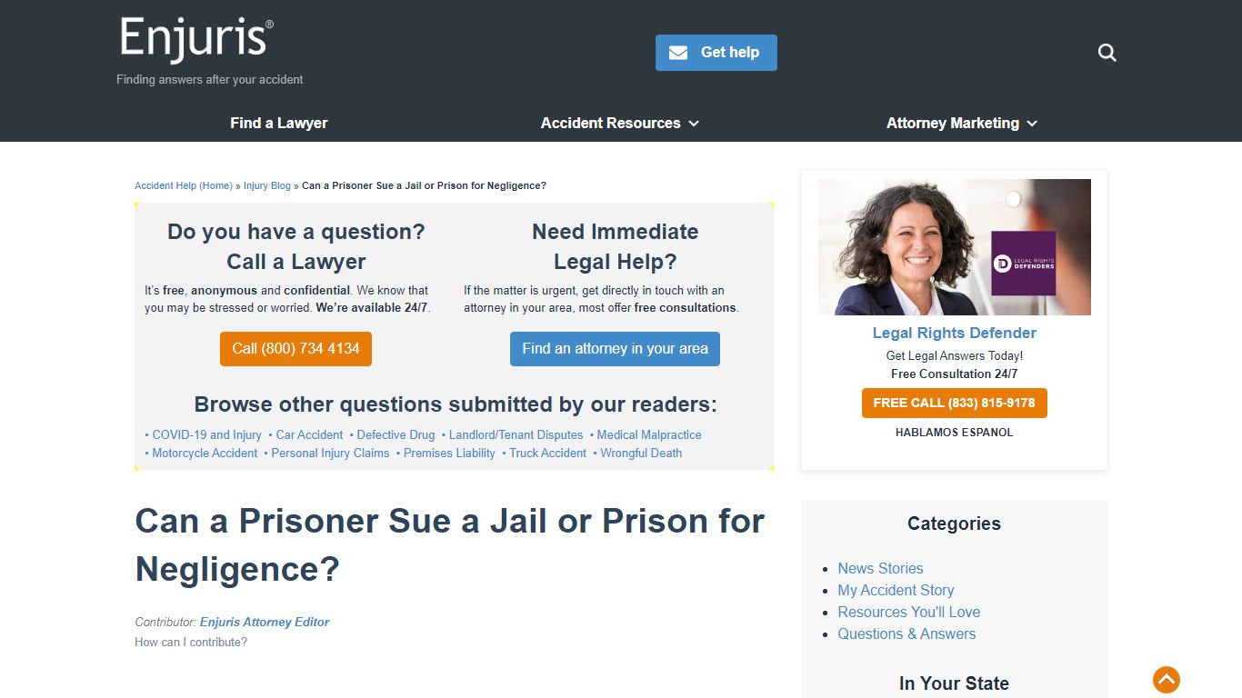 Can An Inmate Sue a Jail or Prison for Negligence? - ENJURIS