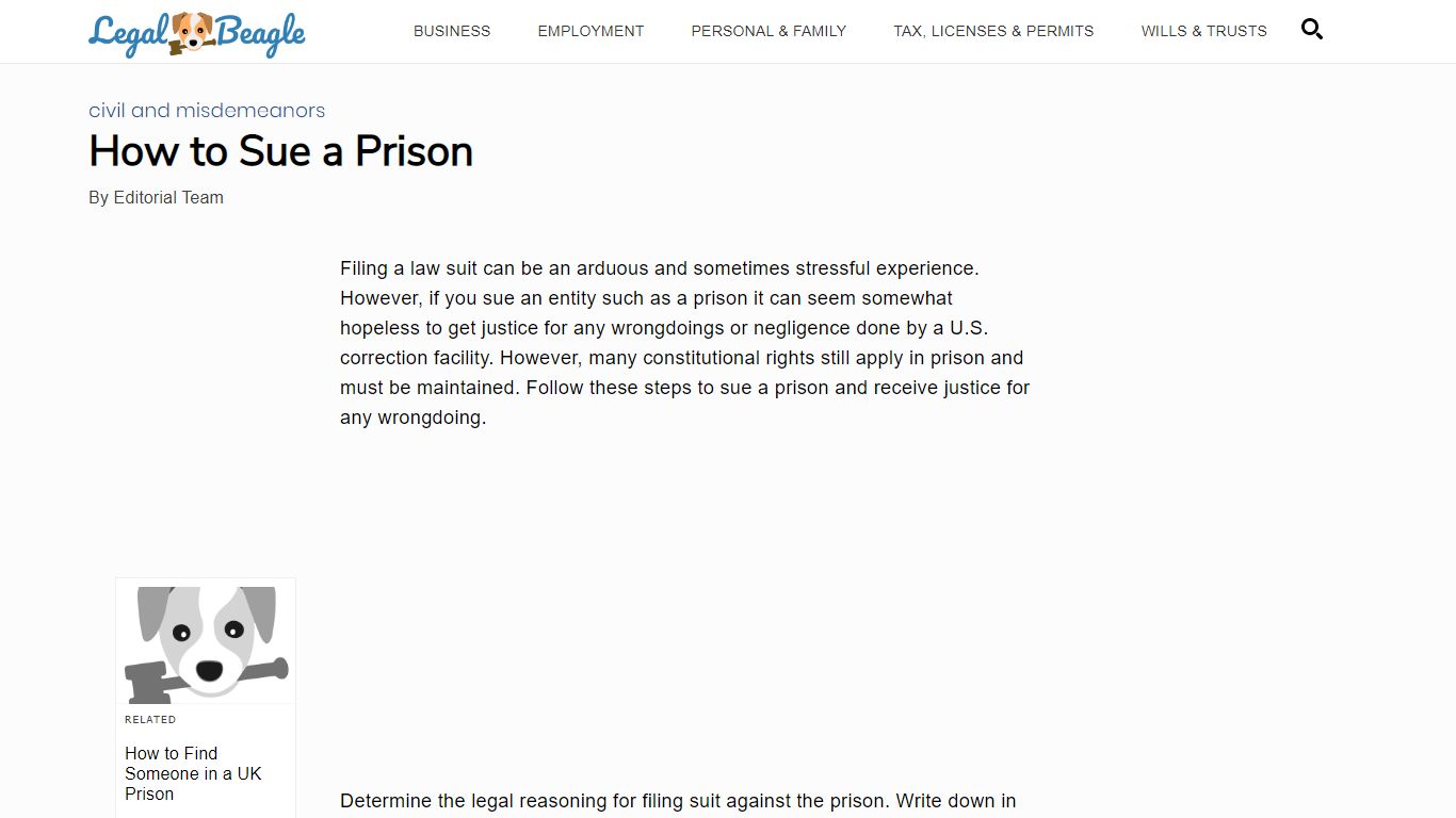 How to Sue a Prison | Legal Beagle